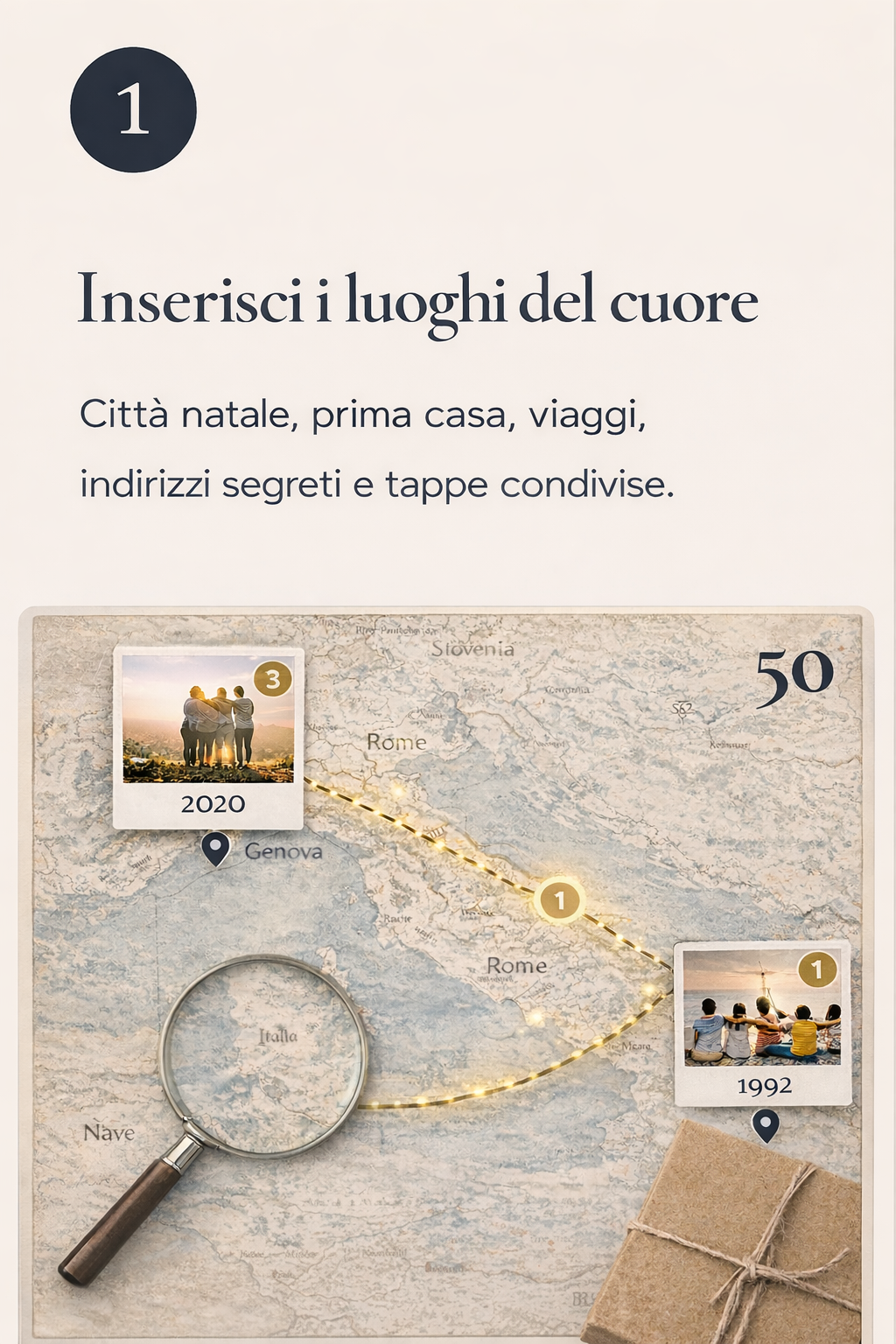 1. Inserisci i luoghi del cuore